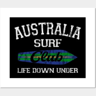 Australia Surf Club Vintage Retro Surfing Beach Posters and Art